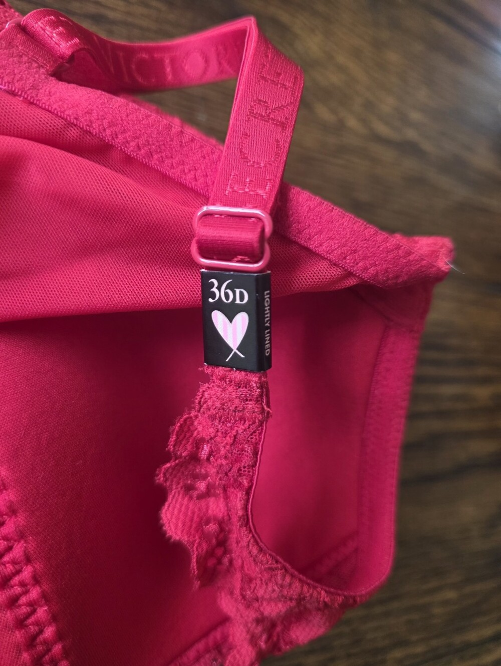 NWT Victoria's Secret Red Lace Longline Bra 36D - Picture 4 of 6